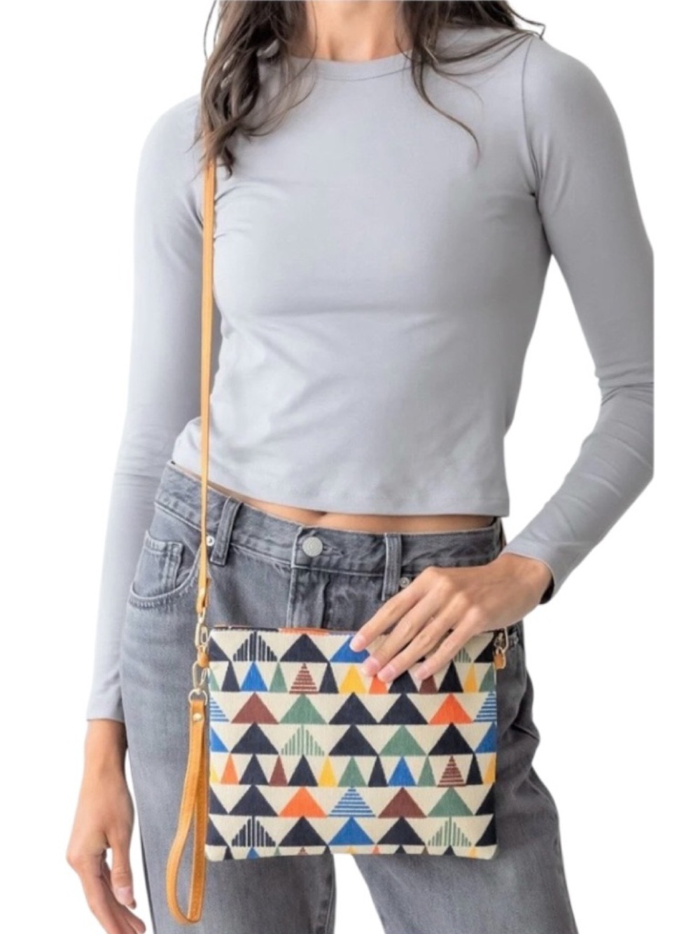 Be Clever Colorful Geo Grove Crossbody Clutch/Wristlet (NWT)